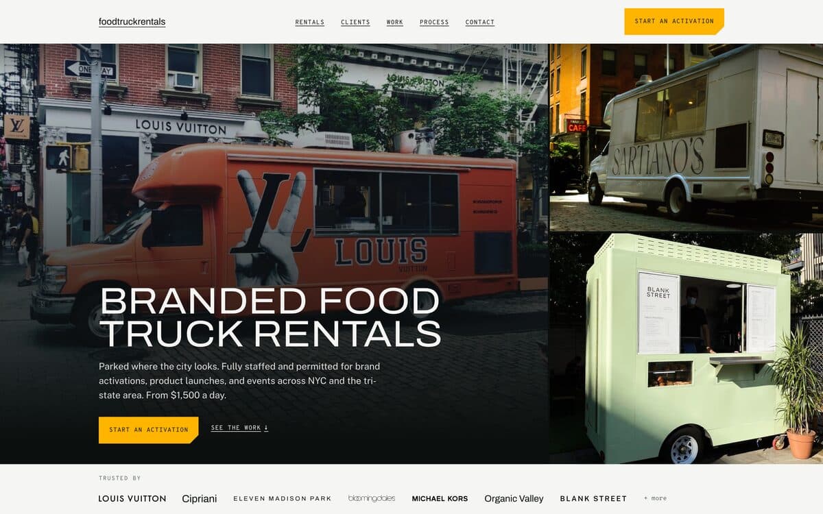 Food Truck Rentals home page