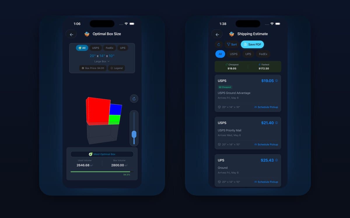 PackShip on iOS